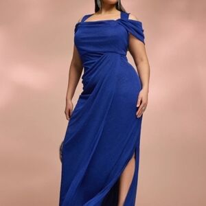 Elegant Blue Evening Gown Plus Size 1X